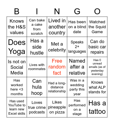 Connections Bingo Card