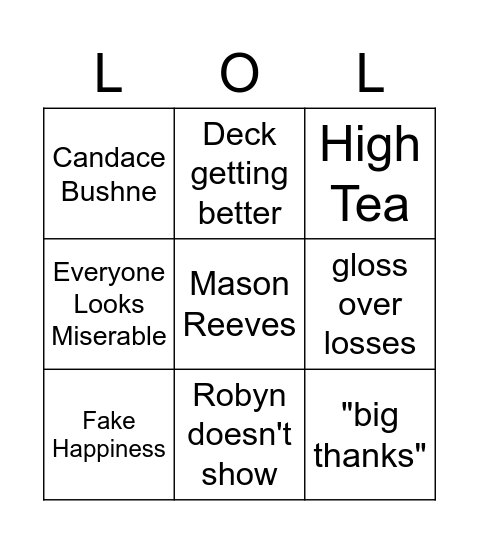 STAFF MEETING Bingo Card