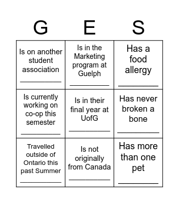 Find a Person Who... Bingo Card