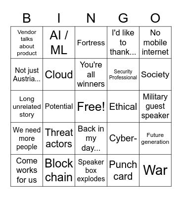 ECSC 2022 Bingo Card
