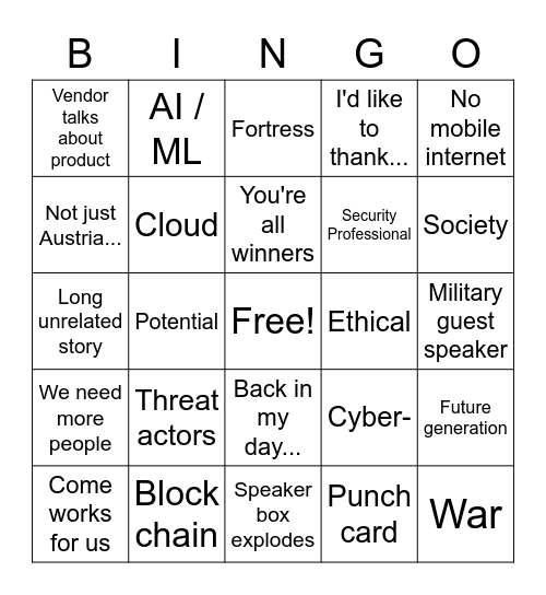 ECSC 2022 Bingo Card