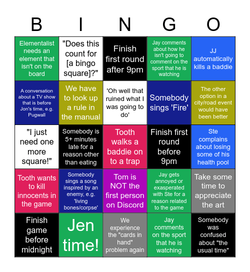 Gloomhaven Bingo 3 Bingo Card