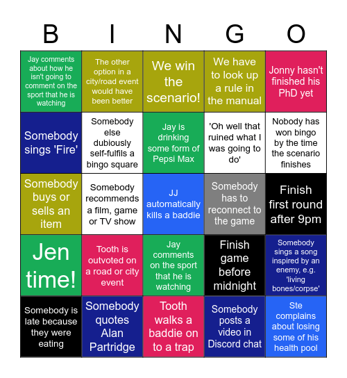 Gloomhaven Bingo 3 - Tom Bingo Card