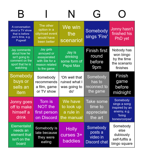 Gloomhaven Bingo 3 - Ste Bingo Card