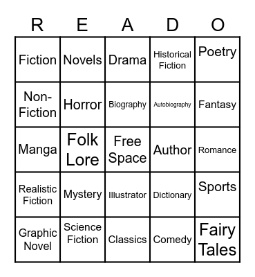 Reado Bingo Card