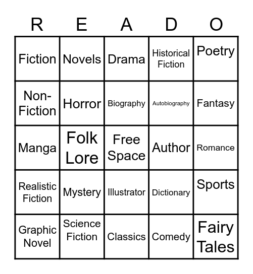 Reado Bingo Card