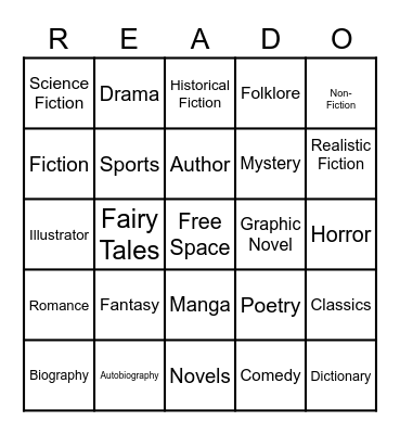 Reado Bingo Card