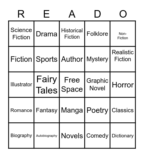 Reado Bingo Card