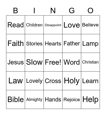 September 18 Worship Bingo  (Listen for these words during worship and mark them)  No prizes - just for fun Bingo Card