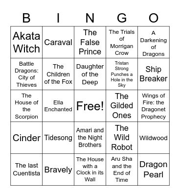 Fantasy and Sci-Fi Bingo Card