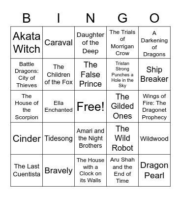 Fantasy and Sci-Fi Bingo Card