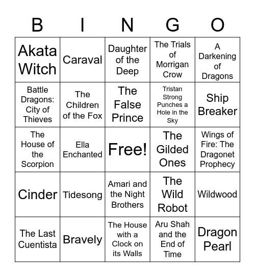 Fantasy and Sci-Fi Bingo Card