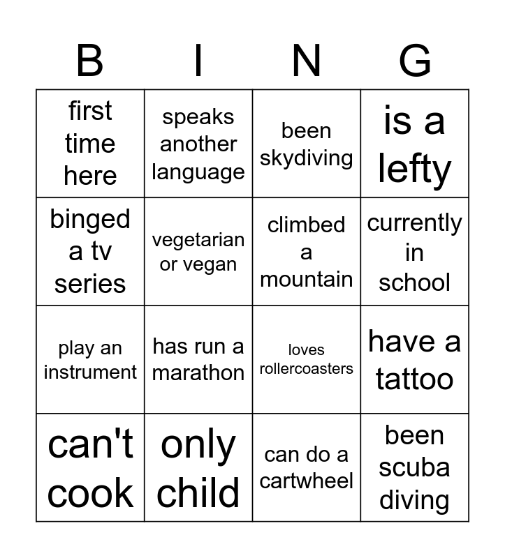 get to know you bingo office