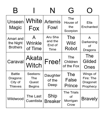 Fantasy and Sci-Fi Bingo Card