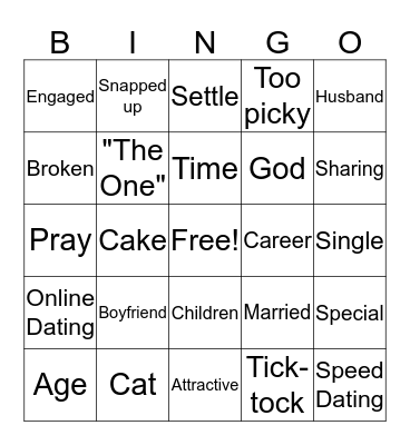 Single Girl Bingo Card