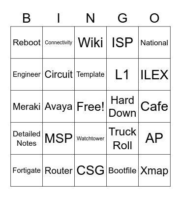 Welcome Back! Bingo Card