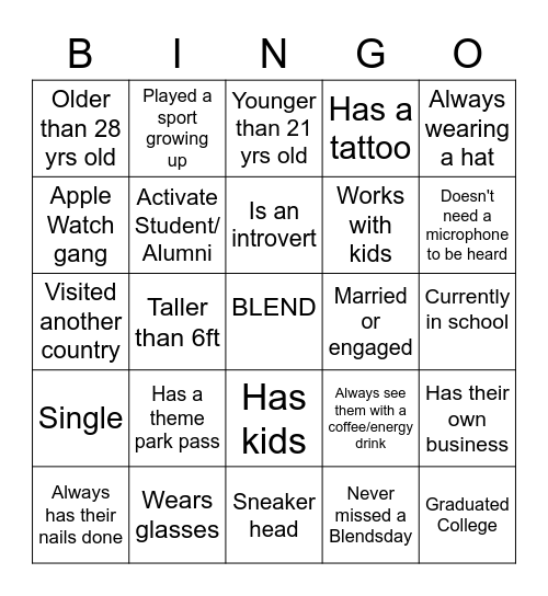 LVL UP BINGO Card