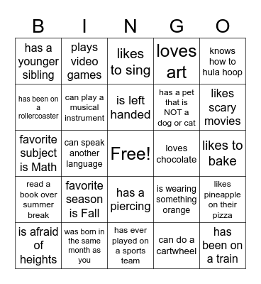 FIND SOMEONE WHO... Bingo Card