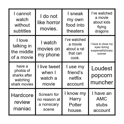 Fall Kickoff Bingo Card