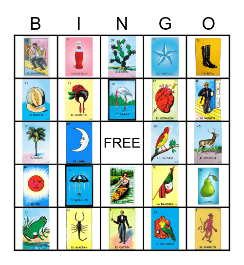 COAS Loteria Night Bingo Card