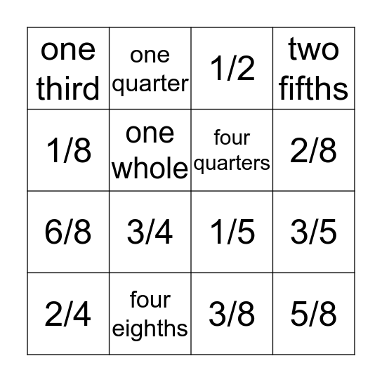 fraction-bingo-card