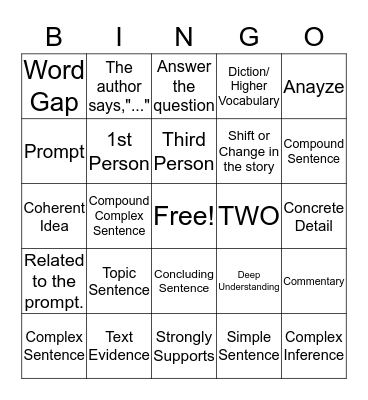 Jane Schaeffer Bingo Card