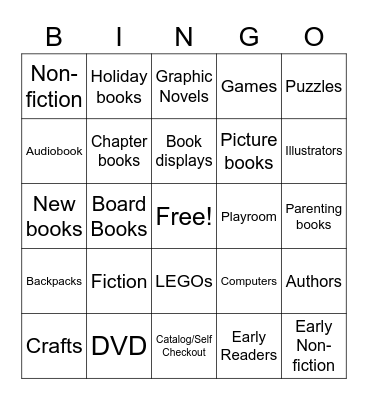 Our Library Bingo Card