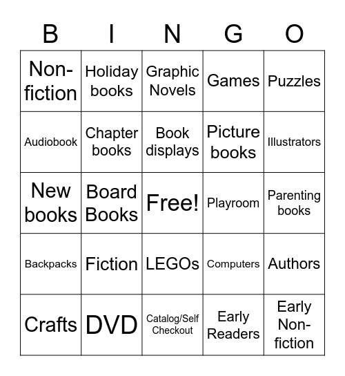 Our Library Bingo Card