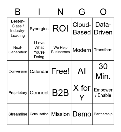 Pitch-Slap Bingo Card