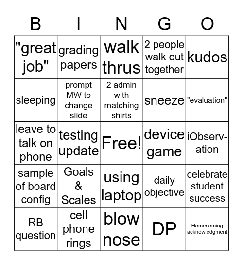 Meeting Bingo Card