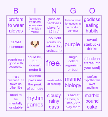jackson bingo 🐕🐕 Bingo Card