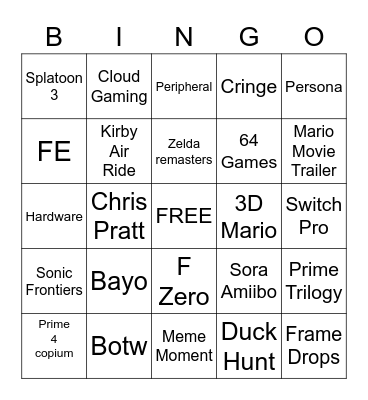 Direct 13th Bingo Card