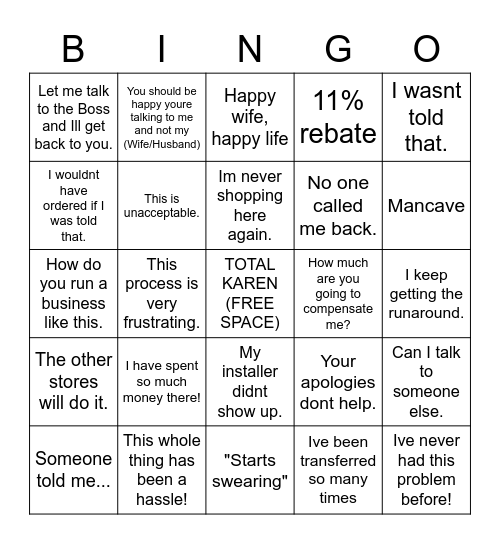 COS BINGO Card