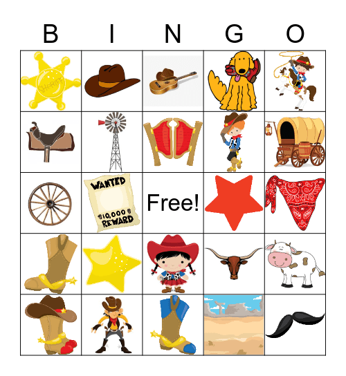 Free Printable Cowboy Bingo Cards