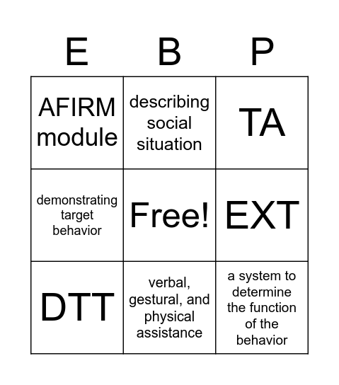 EBP Bing Bingo Card