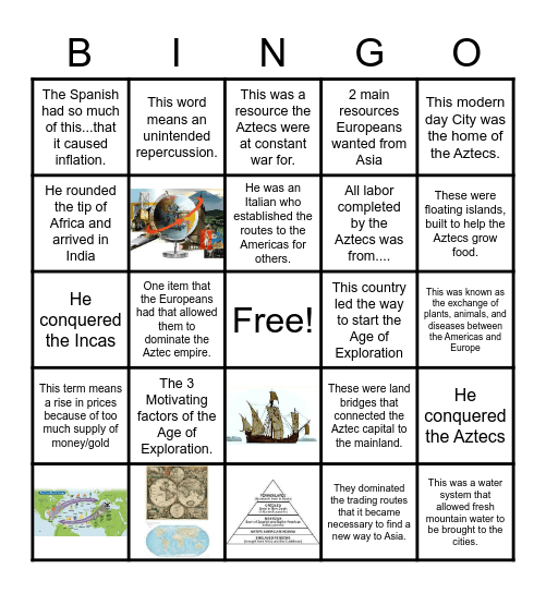 Recall and Review Bingo Card