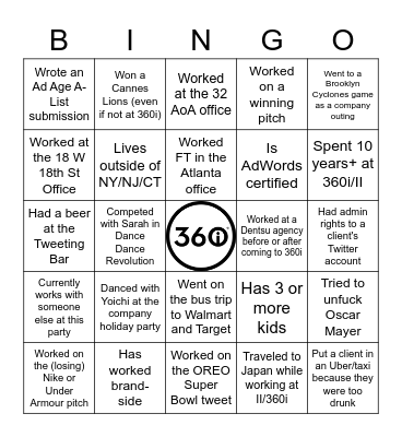 360i OG BINGO! Bingo Card