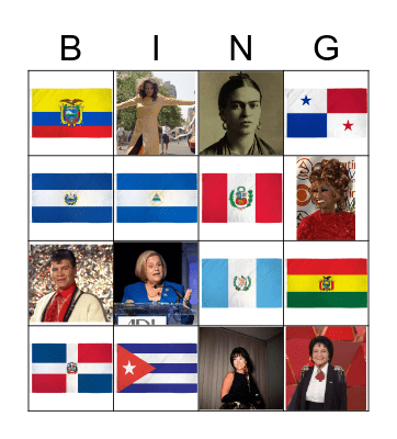 Flags and Icons Bingo Card