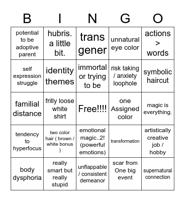 jack oc penalty. right now. Bingo Card