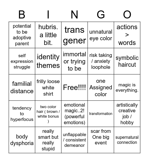 jack oc penalty. right now. Bingo Card