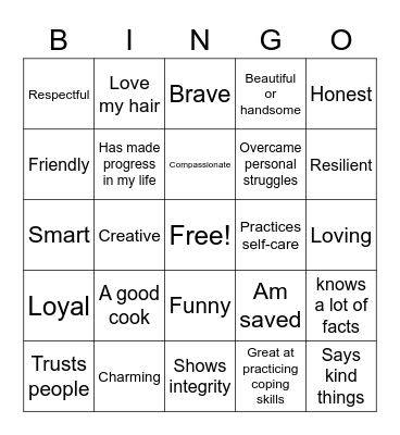 Strengths Bingo Card