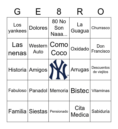 80 No Son Naaaa... Bingo Card