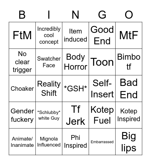 BSB Bingo Card