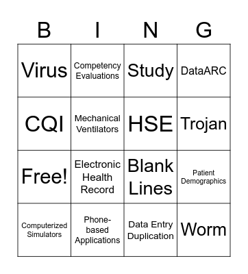 Computer Application E-Medicine Bingo Card