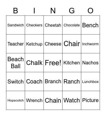 CH BINGO Card