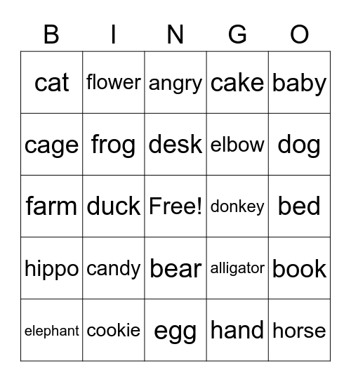 Phonic Vocab Review Bingo Card