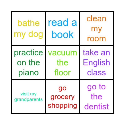 Galaxy 1-4 Lesson 3 Bingo Card