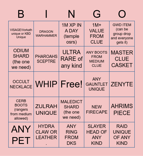 GIM Melbourne Bingo Card