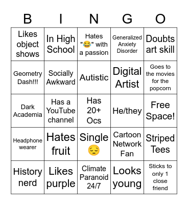 Skyler Bingo Card