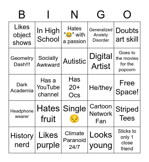 Skyler Bingo Card